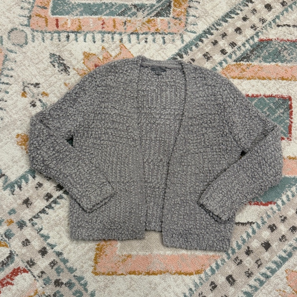 Barefoot Dreams Bouclé Cardi / Open-Front Knit Cardigan | XS | Beach Rock